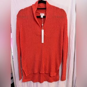 NWT Caslon Relaxed Tunic Red Sweater Size S